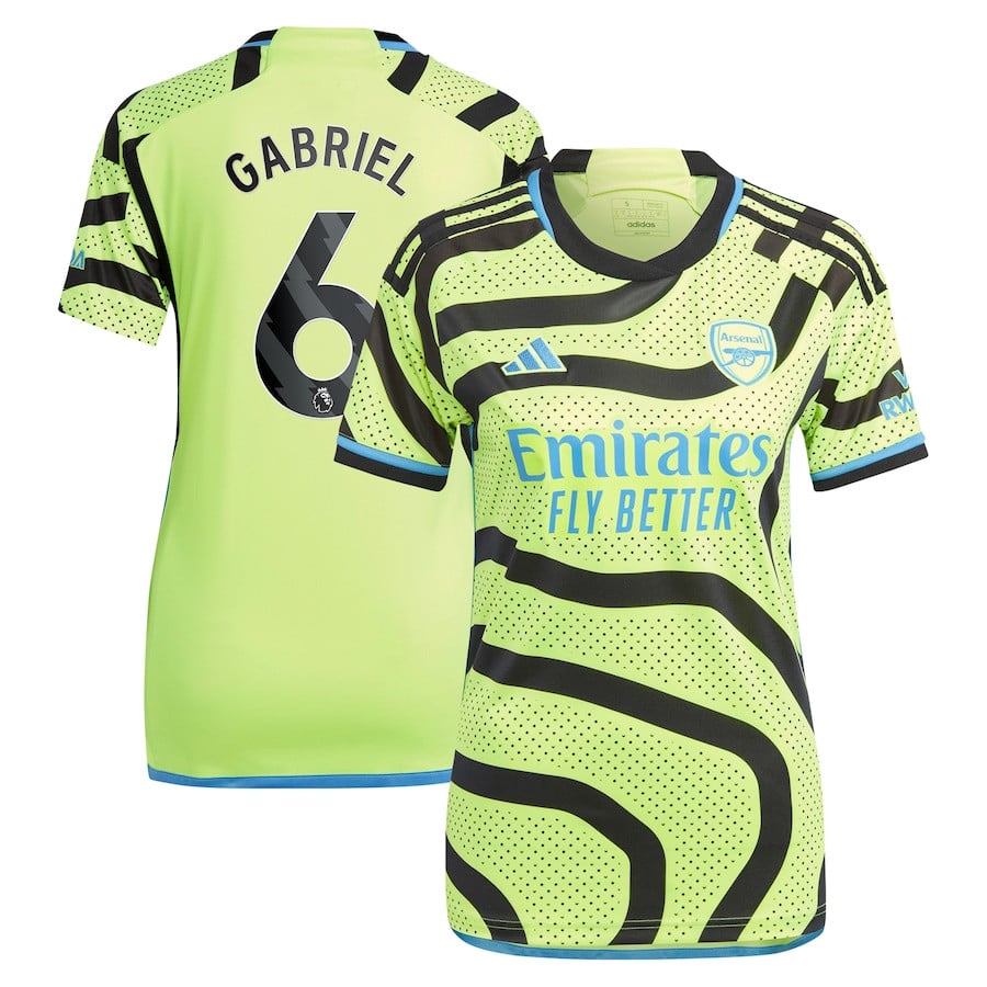 Gabriel Magalhes 6 Arsenal 2023/24 Away Women Jersey – Yellow