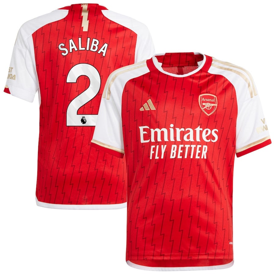 William Saliba 2 Arsenal 2023/24 Home Youth Jersey – Red