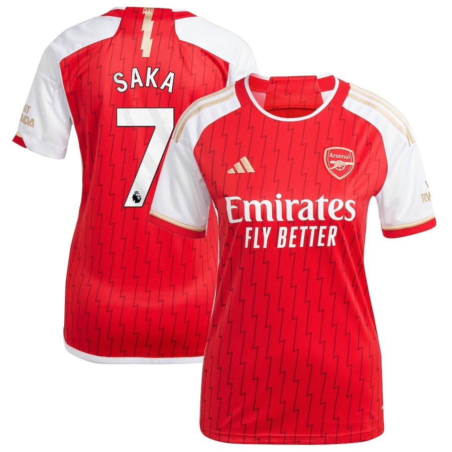 Bukayo Saka 7 Arsenal 2023/24 Home Women Jersey – Red