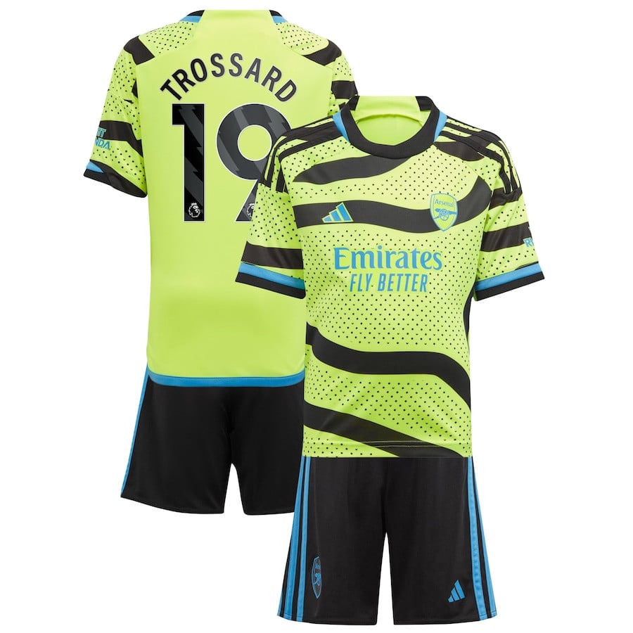 Leandro Trossard 19 Arsenal 2023/24 Away Youth Kit Jersey – Yellow