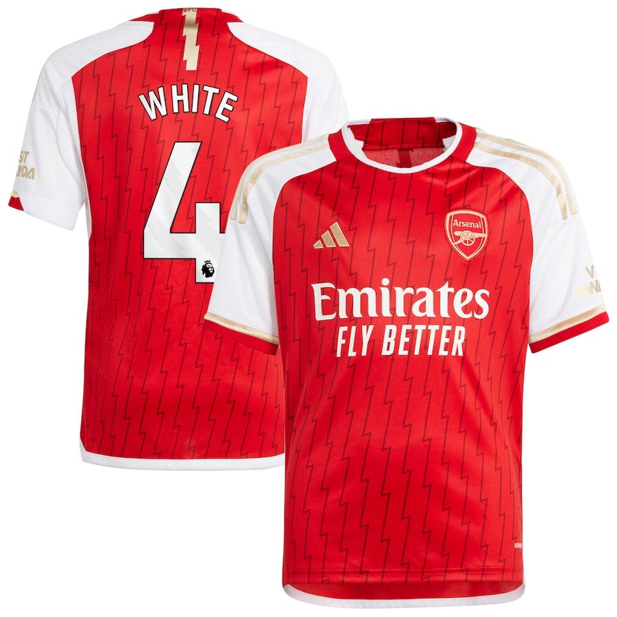 Ben White 4 Arsenal 2023/24 Home Youth Jersey – Red