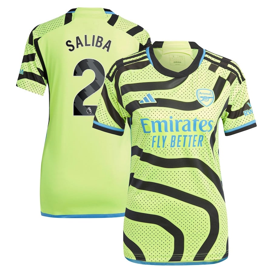 William Saliba 2 Arsenal 2023/24 Away Women Jersey – Yellow