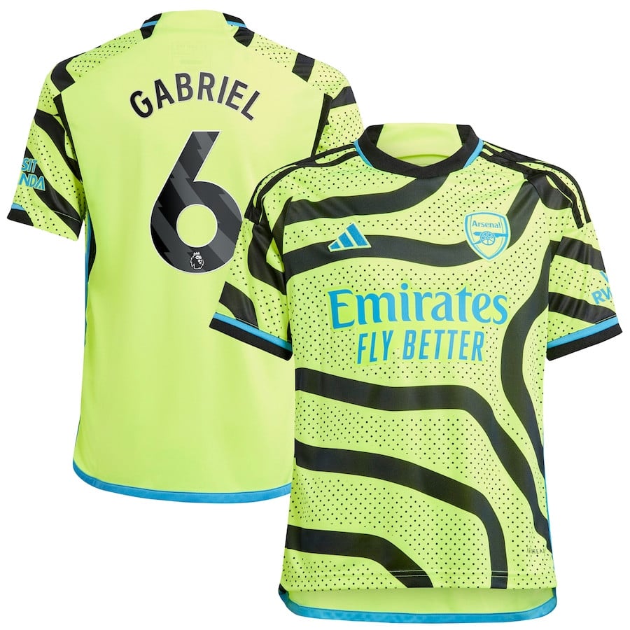 Gabriel Magalhes 6 Arsenal 2023/24 Away Youth Jersey – Yellow