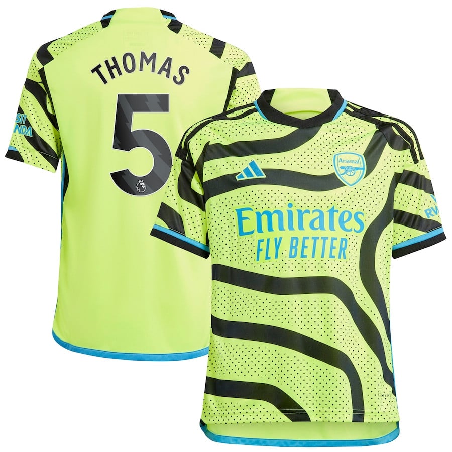 Thomas Partey 5 Arsenal 2023/24 Away Youth Jersey – Yellow