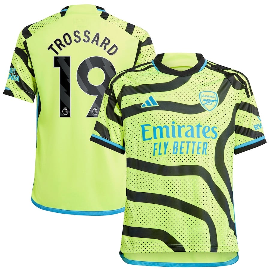 Leandro Trossard 19 Arsenal 2023/24 Away Youth Jersey – Yellow