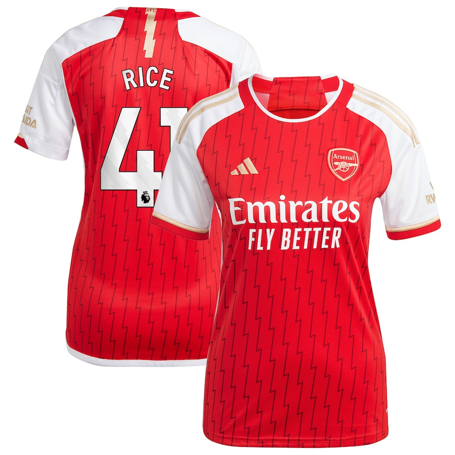 Declan Rice 41 Arsenal 2023/24 Home Women Jersey – Red