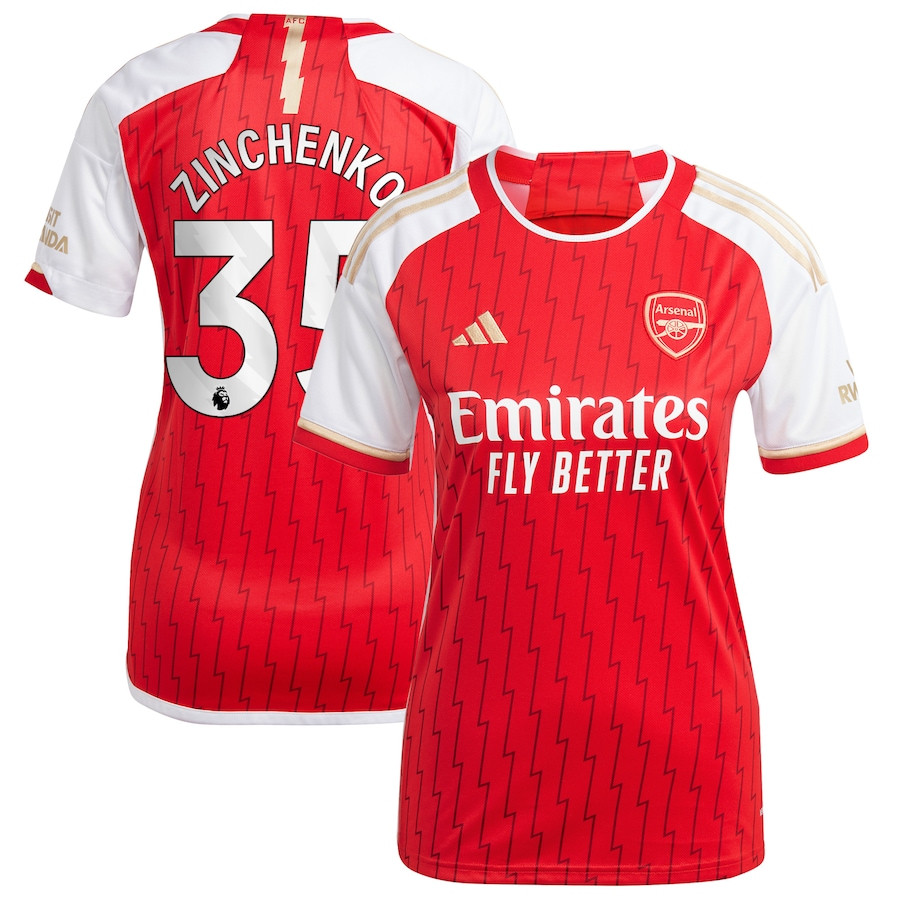 Oleksandr Zinchenko 35 Arsenal 2023/24 Home Women Jersey – Red