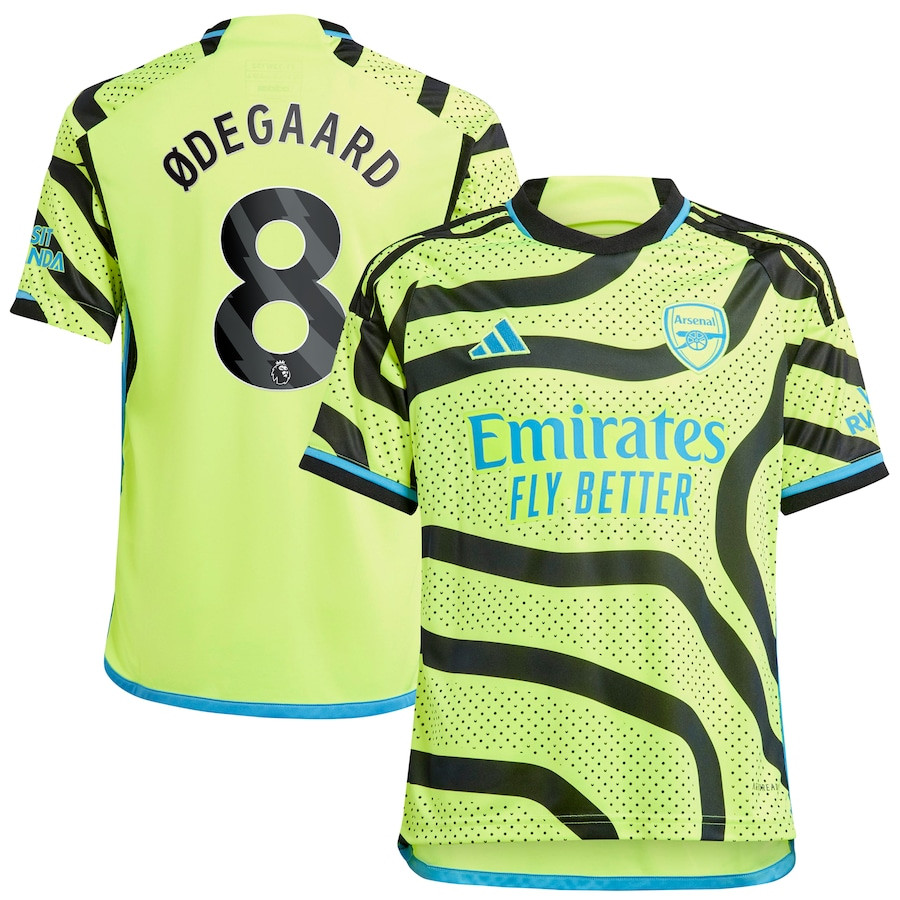 Martin degaard 8 Arsenal 2023/24 Away Youth Jersey – Yellow