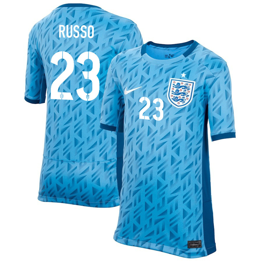 Alessia Russo 23 England 1 Star Women's National Team 2023-24 World Cup Away Jersey, YOUTH