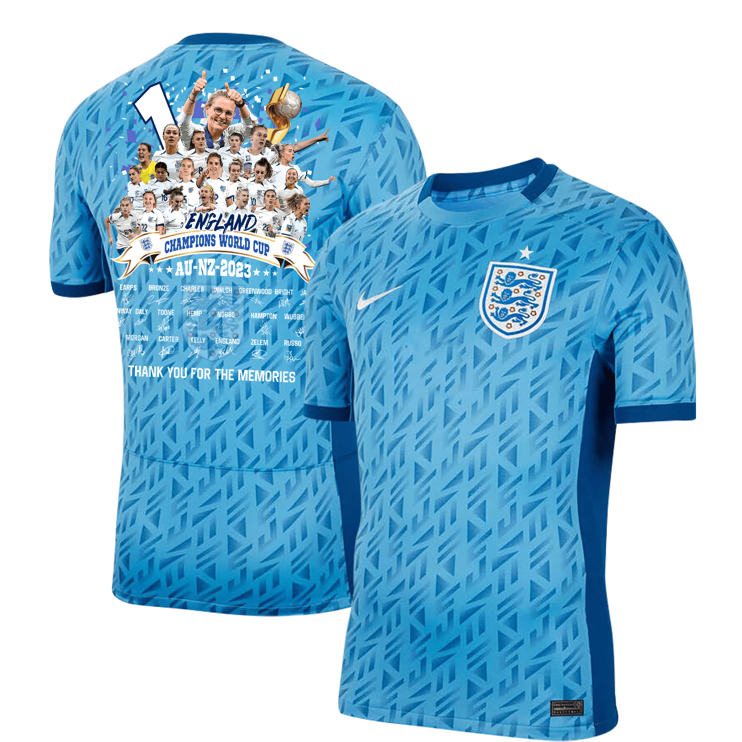 England Women's National Team 2023-24 World Cup CHAMPIONS Away Men Jersey – Blue