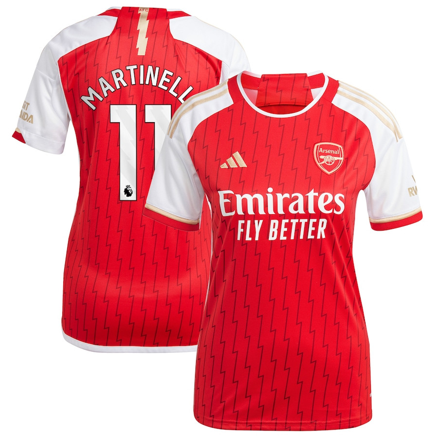 Gabriel Martinelli 11 Arsenal 2023/24 Home Women Jersey – Red