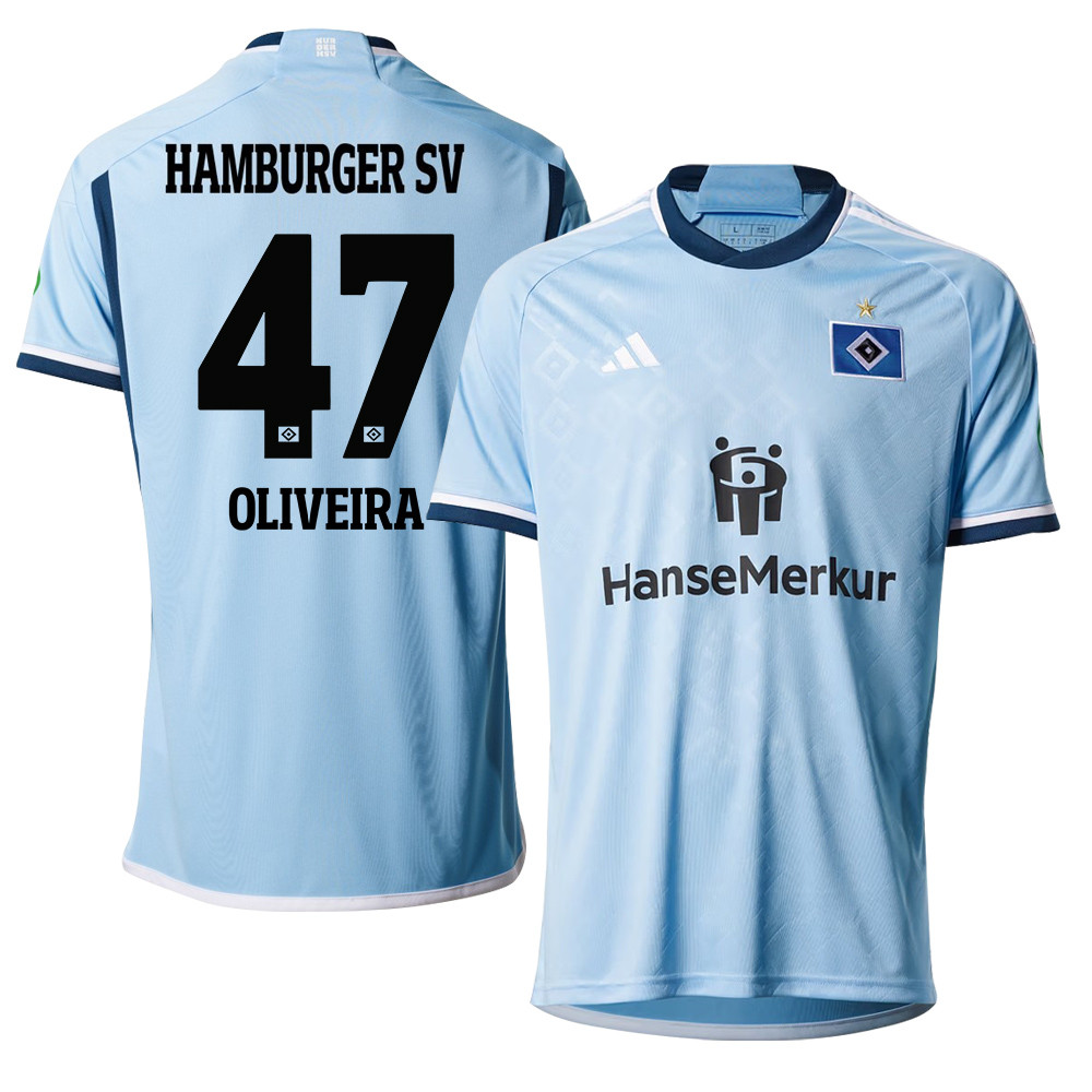 Nicolas Oliveira 47 Hamburger SV 2023-24 Away Men Jersey – Sky Blue