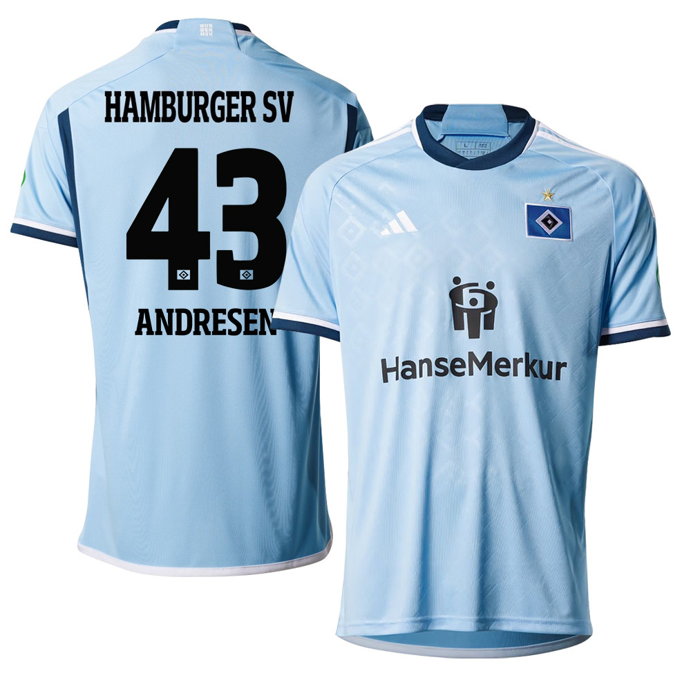 Bent Andresen 43 Hamburger SV 2023-24 Away Men Jersey – Sky Blue