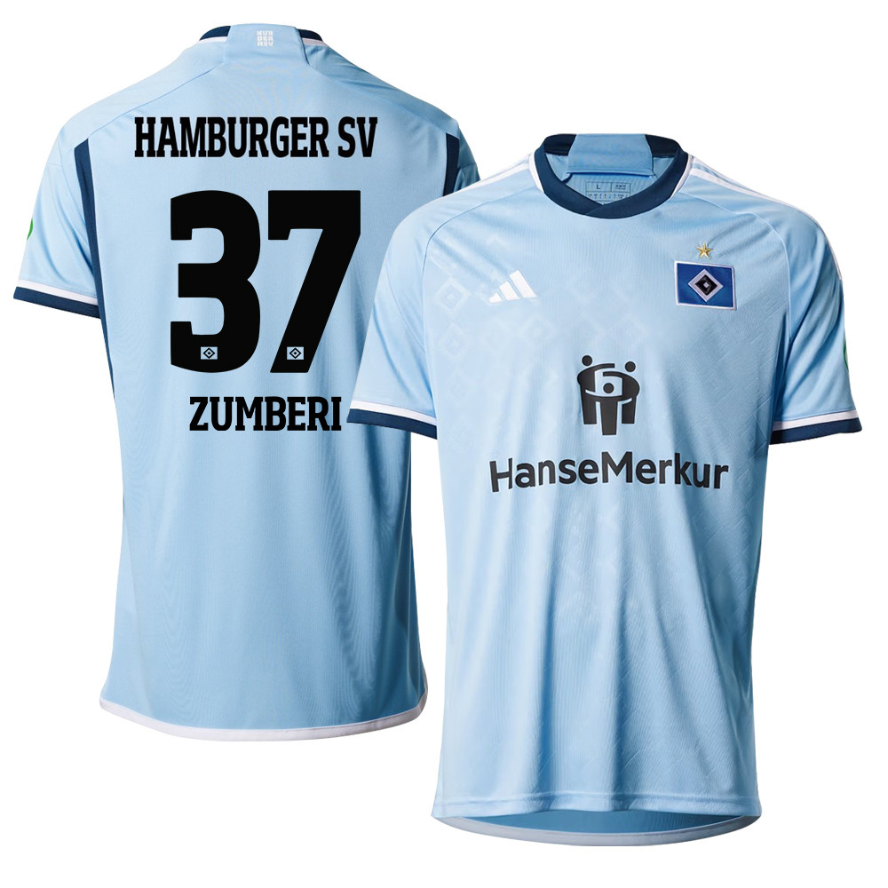 Valon Zumberi 37 Hamburger SV 2023-24 Away Men Jersey – Sky Blue