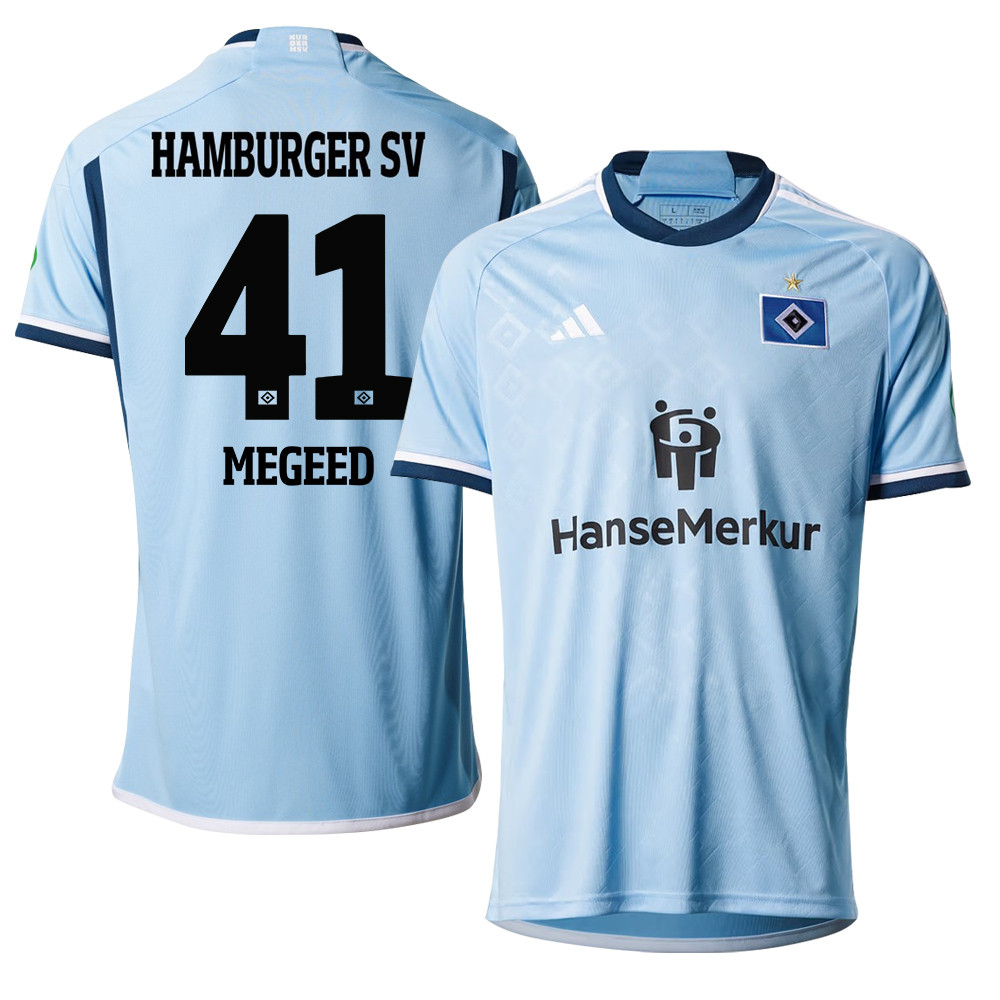 Omar Megeed 41 Hamburger SV 2023-24 Away Men Jersey – Sky Blue
