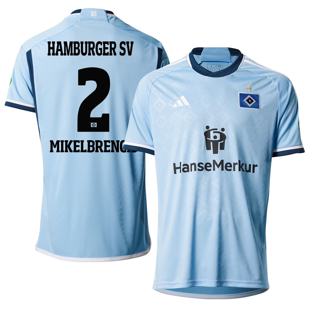 William Mikelbrencis 2 Hamburger SV 2023-24 Away Men Jersey – Sky Blue