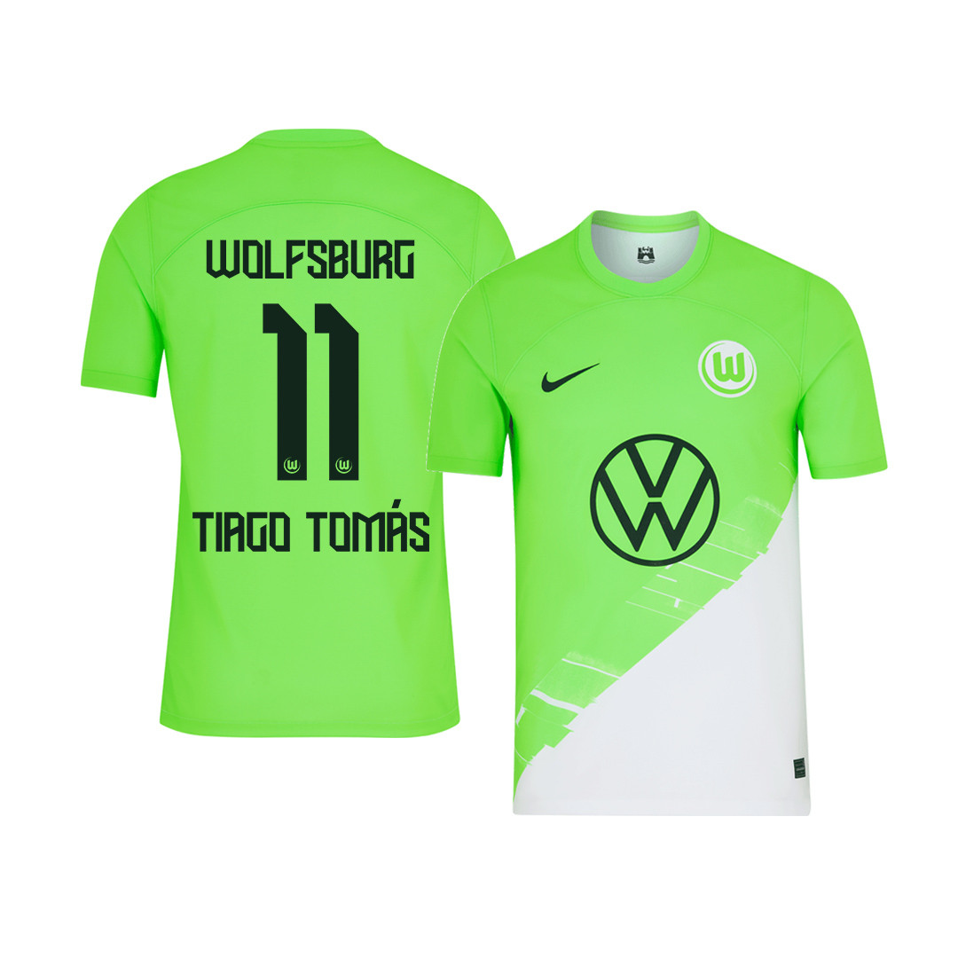 Tiago Toms 11 VfL Wolfsburg 2023-24 Home YOUTH Jersey – Green