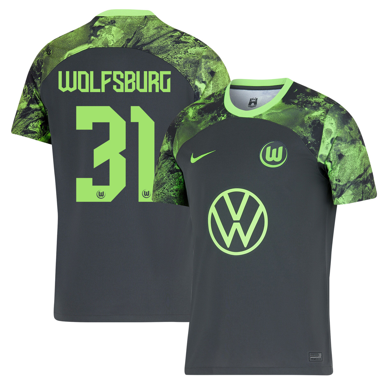 Yannick Gerhardt 31 VfL Wolfsburg 2023-24 Away Men Jersey – Black