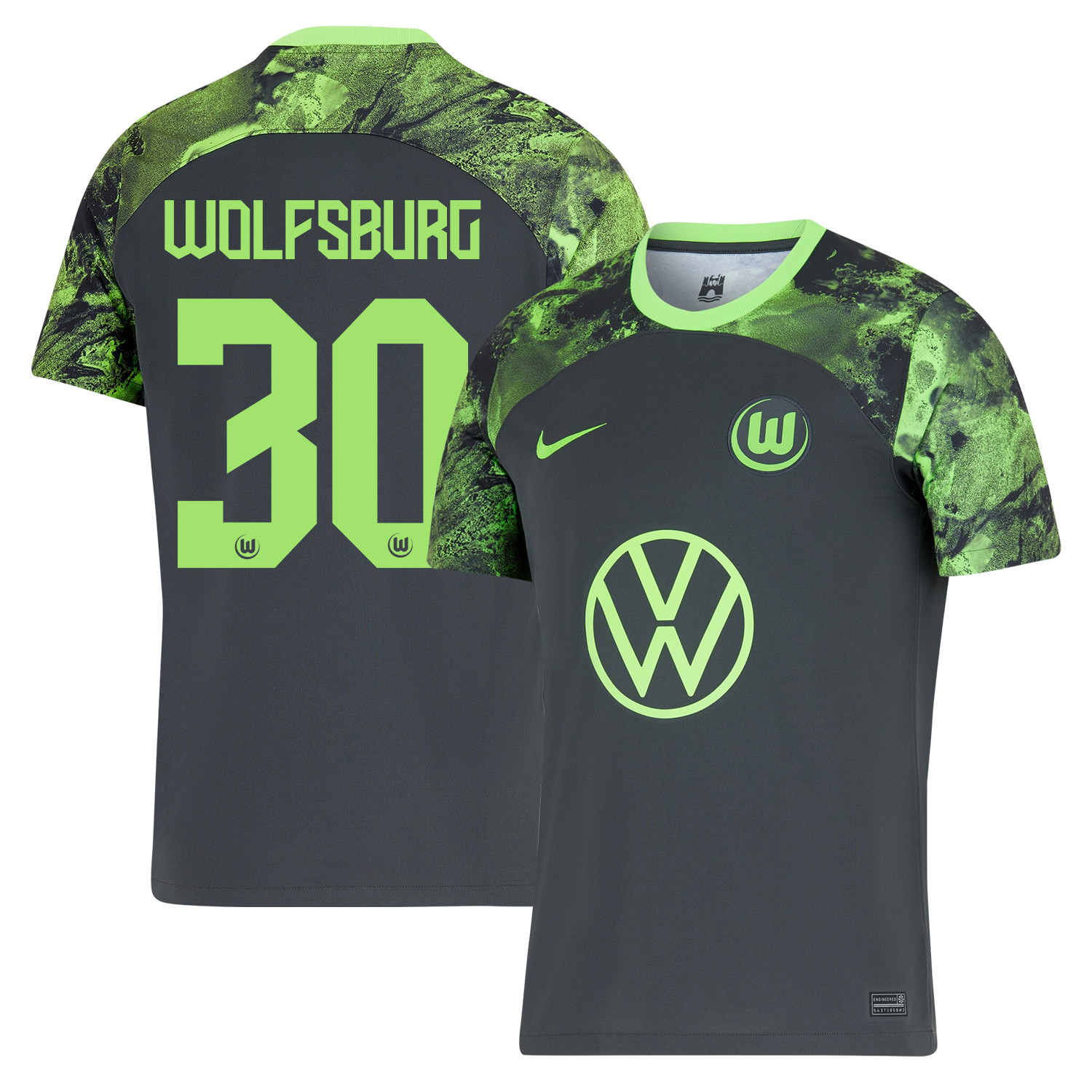 Niklas Klinger 30 VfL Wolfsburg 2023-24 Away Men Jersey – Black