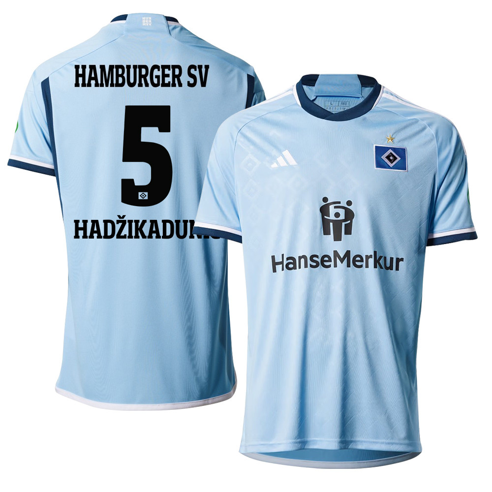 Dennis Hadikadunic 5 Hamburger SV 2023-24 Away Men Jersey – Sky Blue