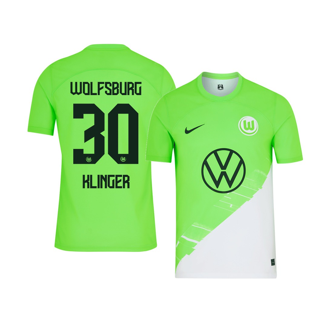 Niklas Klinger 30 VfL Wolfsburg 2023-24 Home YOUTH Jersey – Green