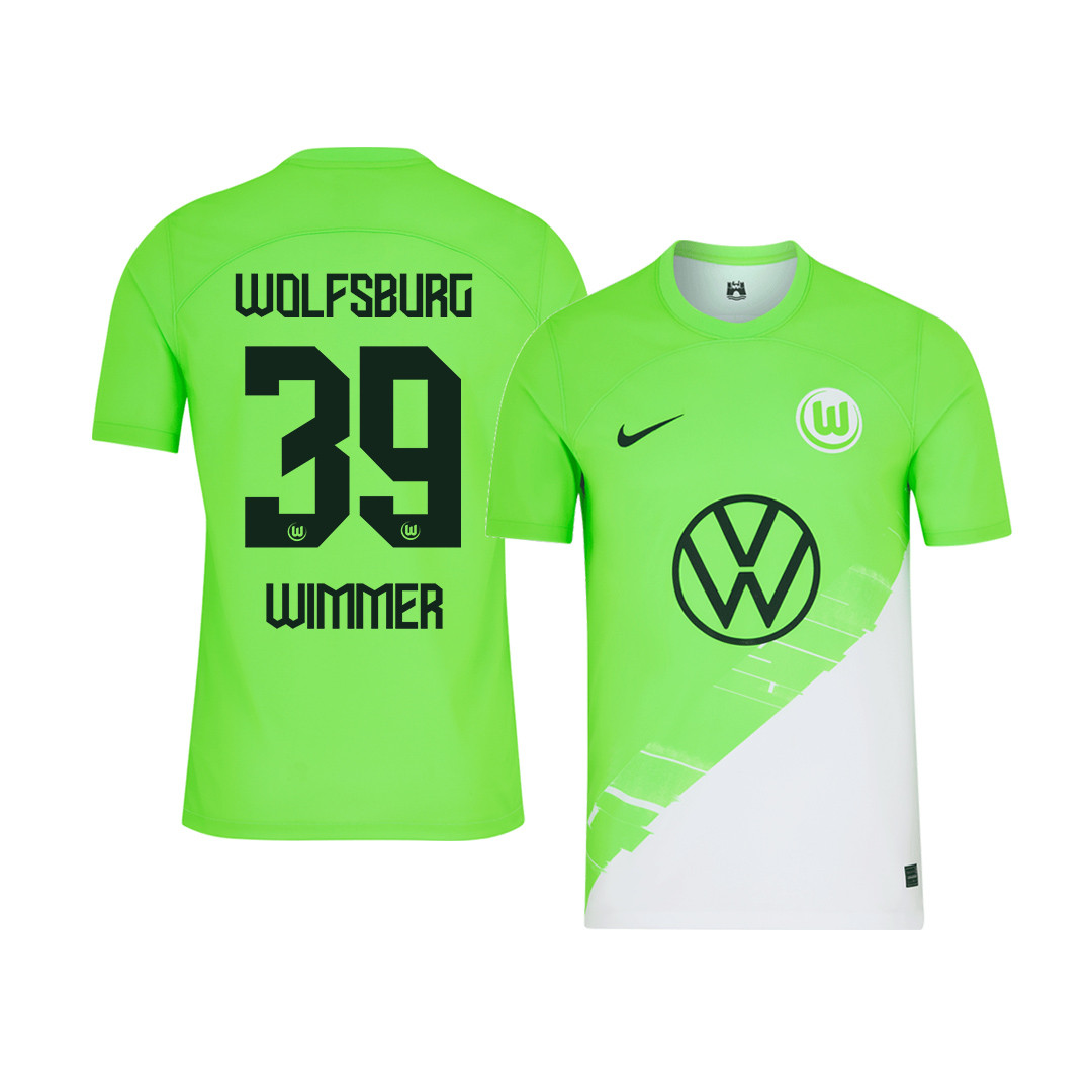 Patrick Wimmer 39 VfL Wolfsburg 2023-24 Home YOUTH Jersey – Green