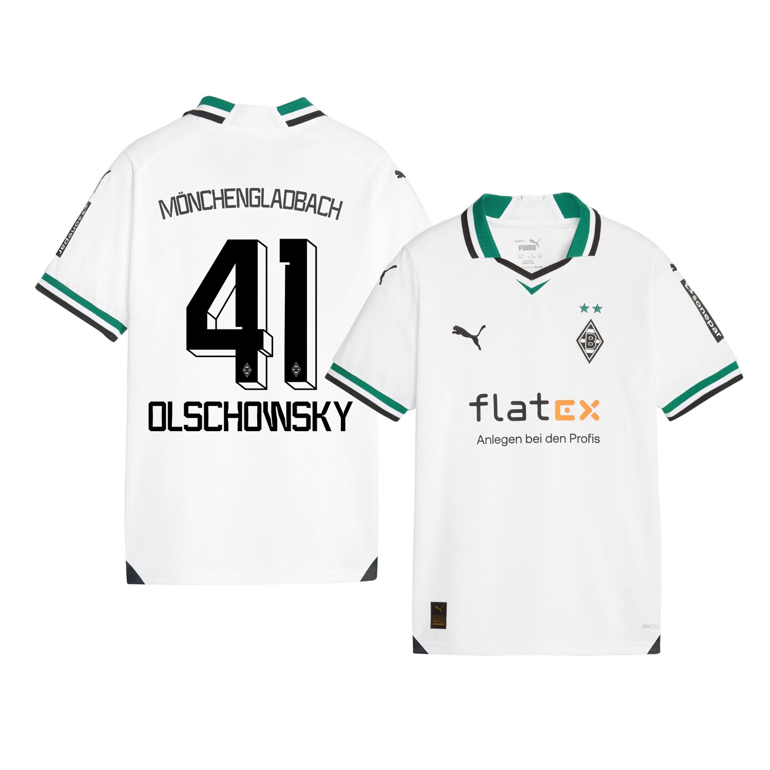 Jan Olschowsky 41 Borussia Mnchengladbach 2023-24 Home YOUTH Jersey – White