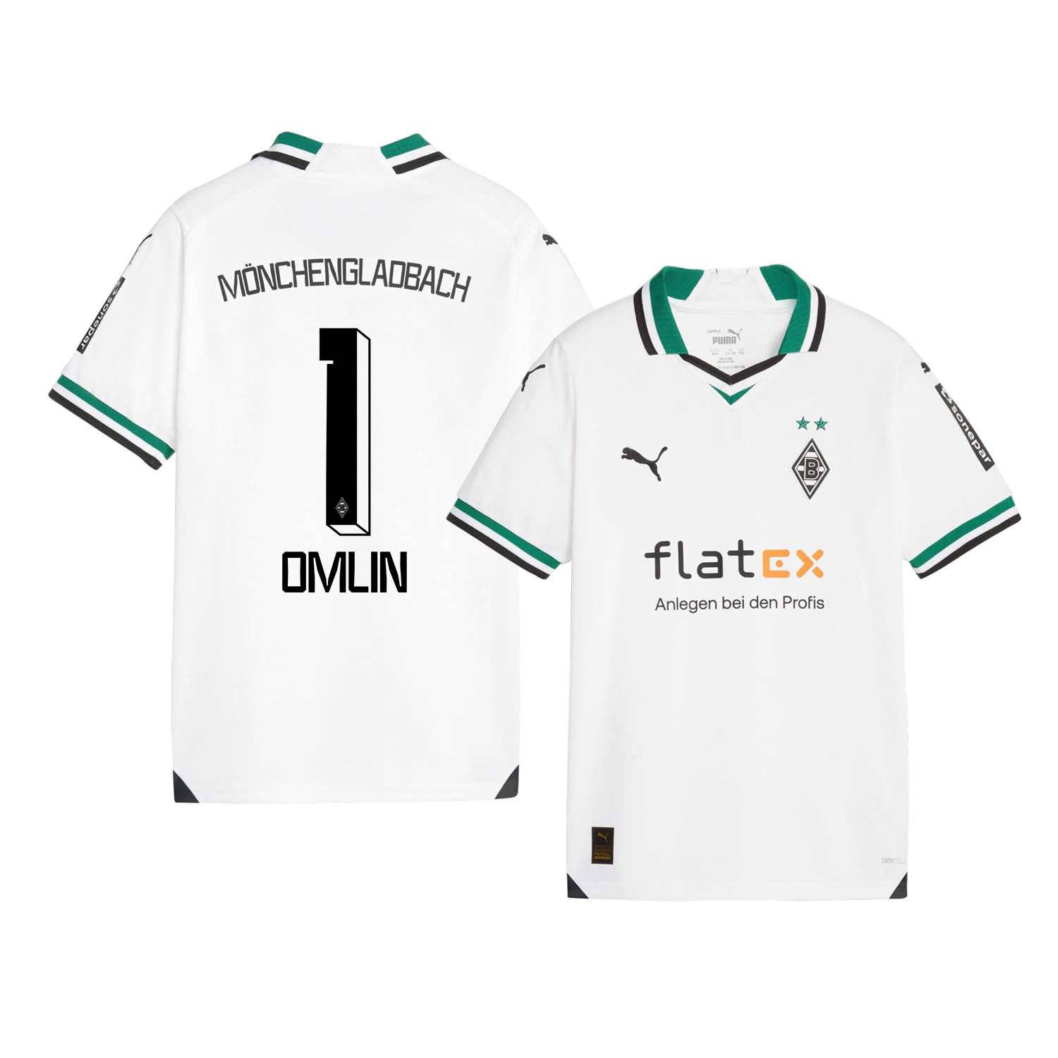 Jonas Omlin 1 Borussia Mnchengladbach 2023-24 Home YOUTH Jersey – White