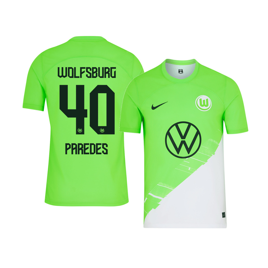 Kevin Paredes 40 VfL Wolfsburg 2023-24 Home YOUTH Jersey – Green