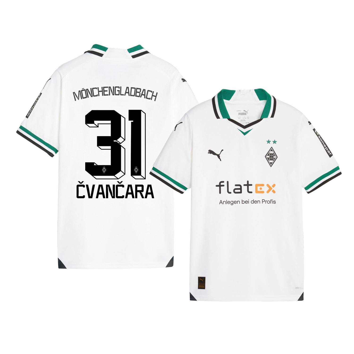 Tom Cvancara 31 Borussia Mnchengladbach 2023-24 Home YOUTH Jersey – White