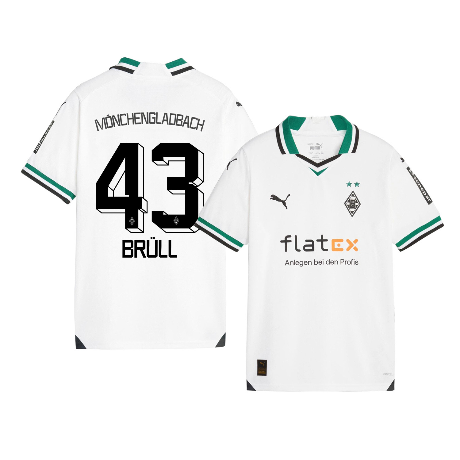 Max Brll 43 Borussia Mnchengladbach 2023-24 Home YOUTH Jersey – White