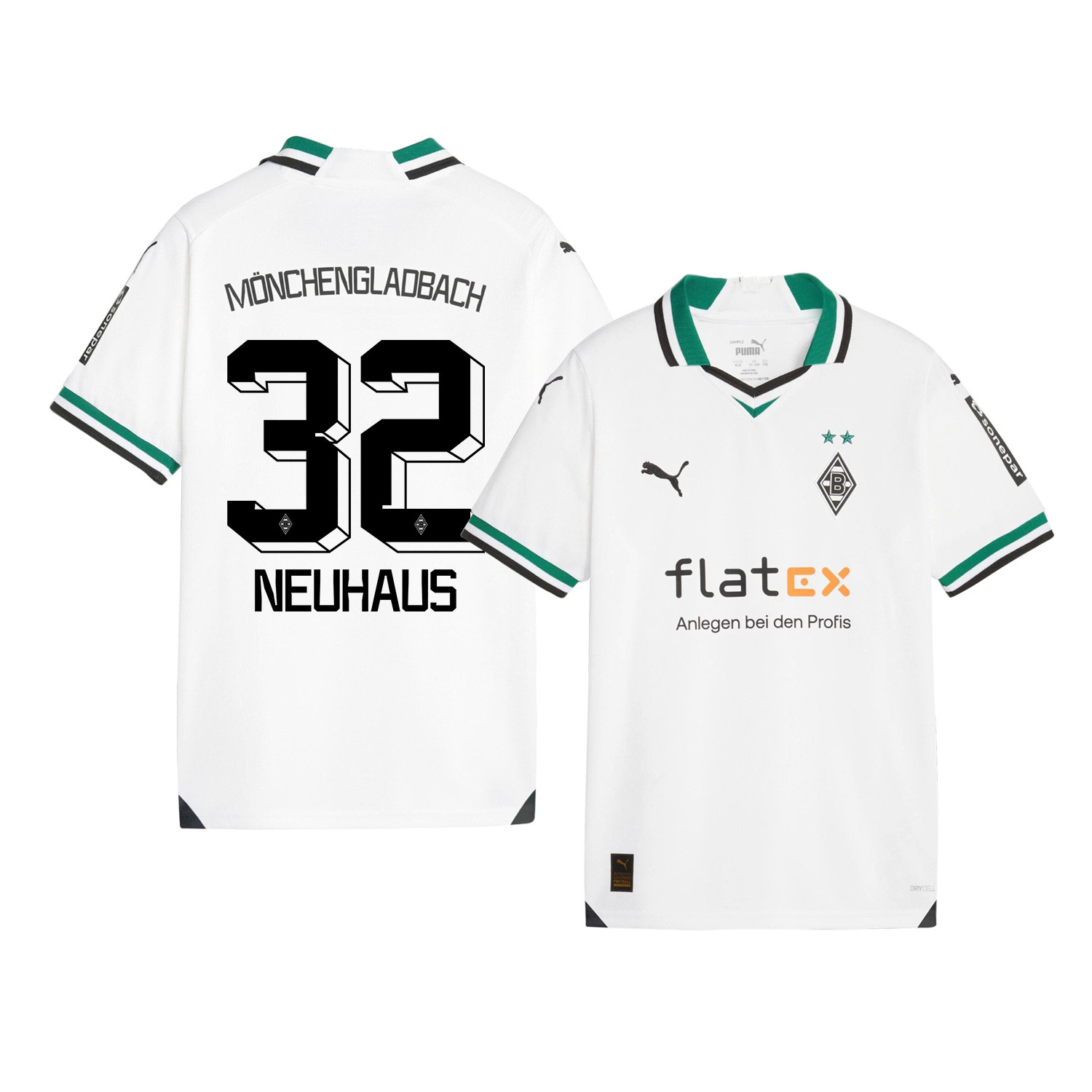 Florian Neuhaus 32 Borussia Mnchengladbach 2023-24 Home YOUTH Jersey – White