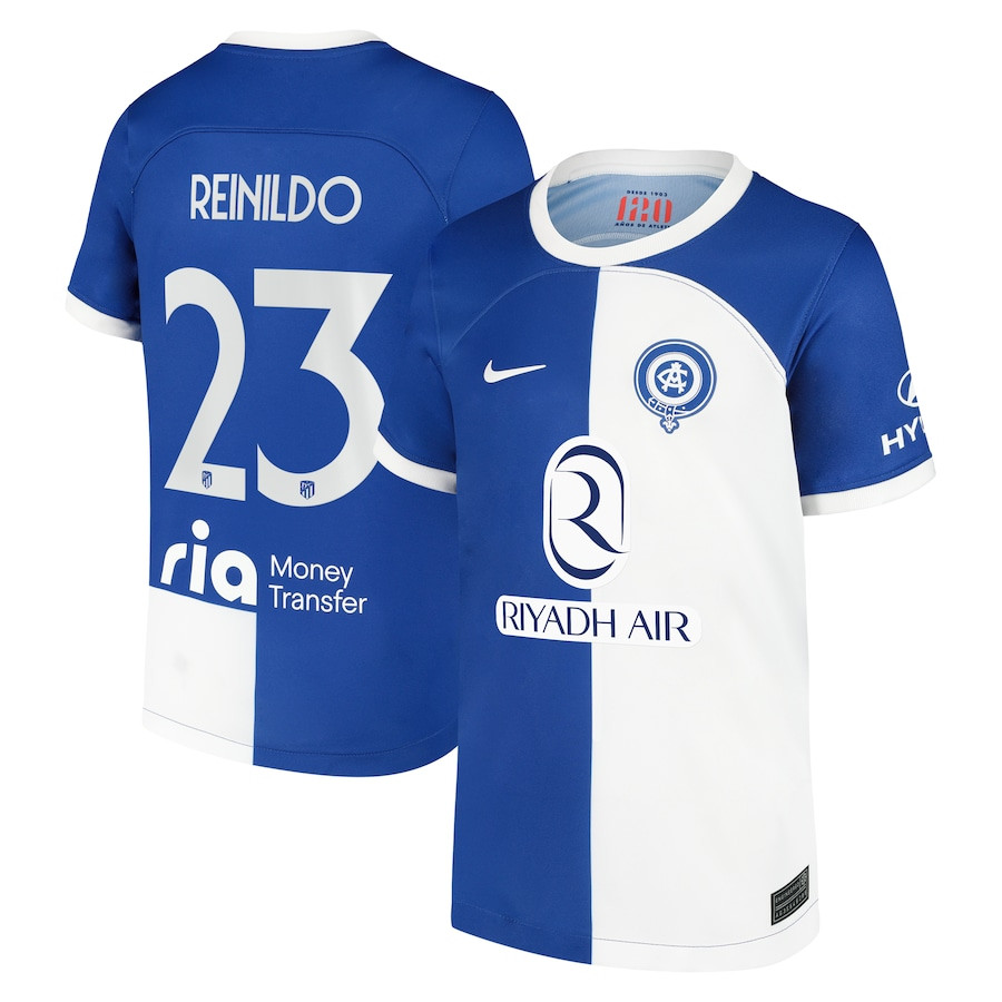 Reinildo Mandava 23 Atletico de Madrid 2023/24 Away Metropolitano Stadium YOUTH Jersey – Royal