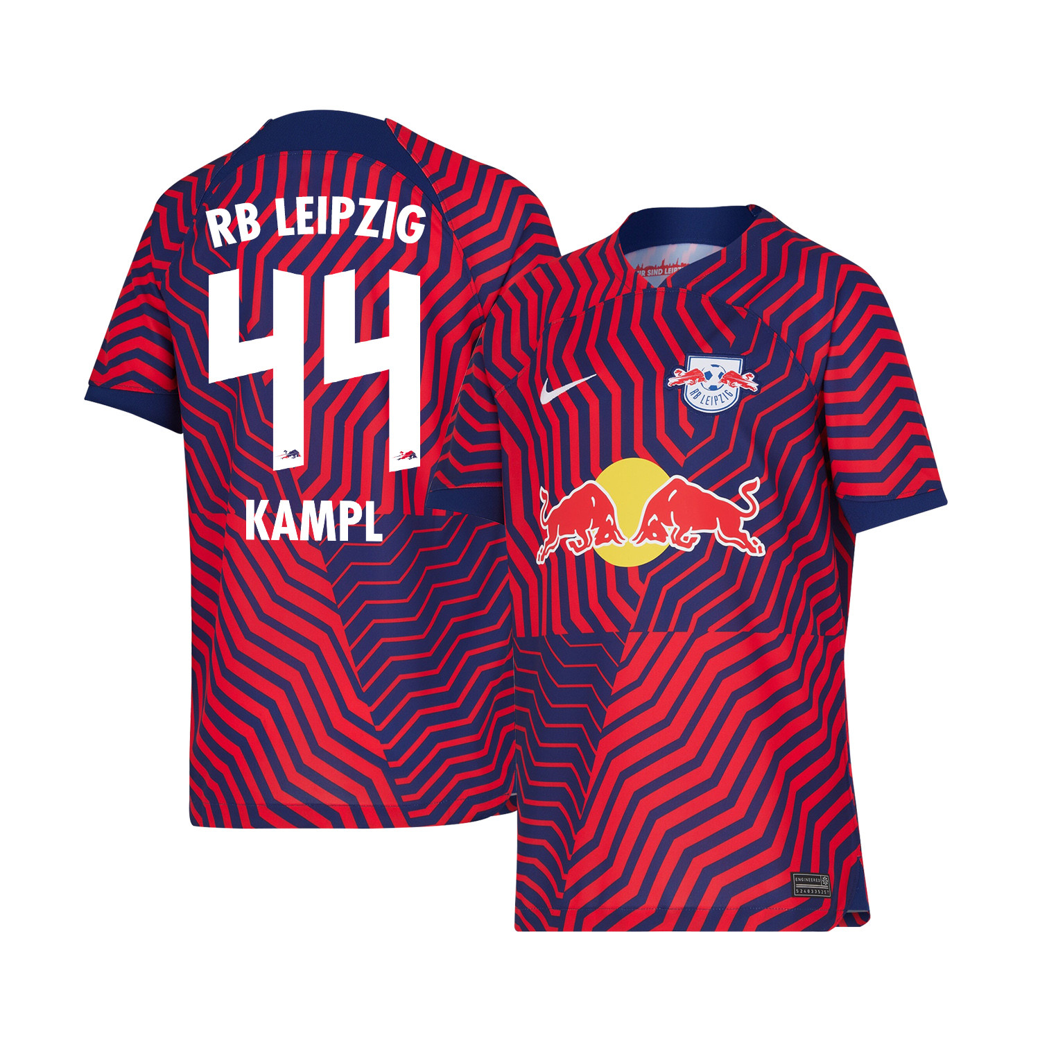 Kevin Kampl 44 RB Leipzig 2023-24 Away YOUTH Jersey – Red Blue