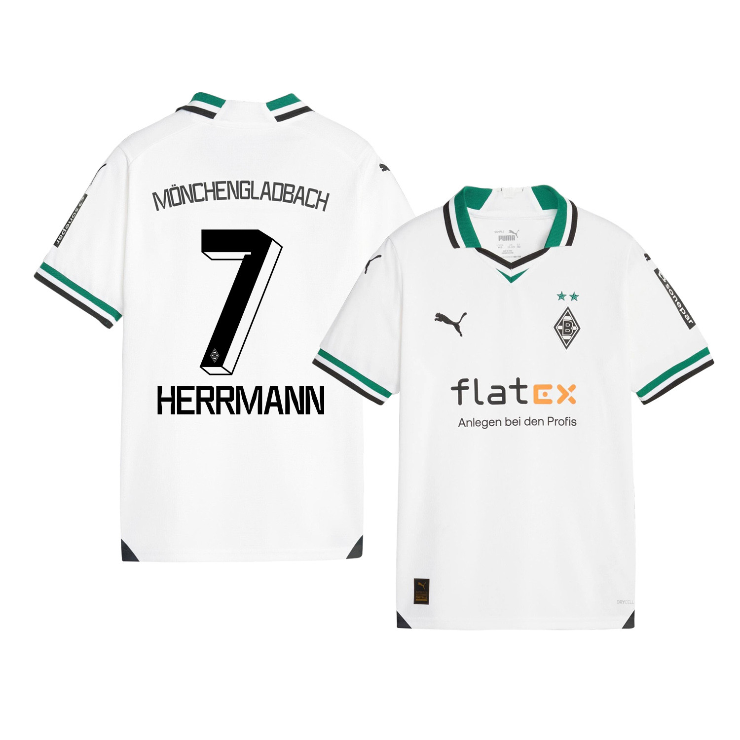 Patrick Herrmann 7 Borussia Mnchengladbach 2023-24 Home YOUTH Jersey – White