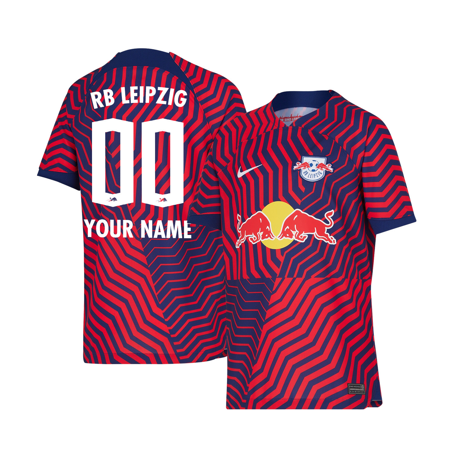 RB Leipzig 2023-24 Away Custom YOUTH Jersey – Red Blue