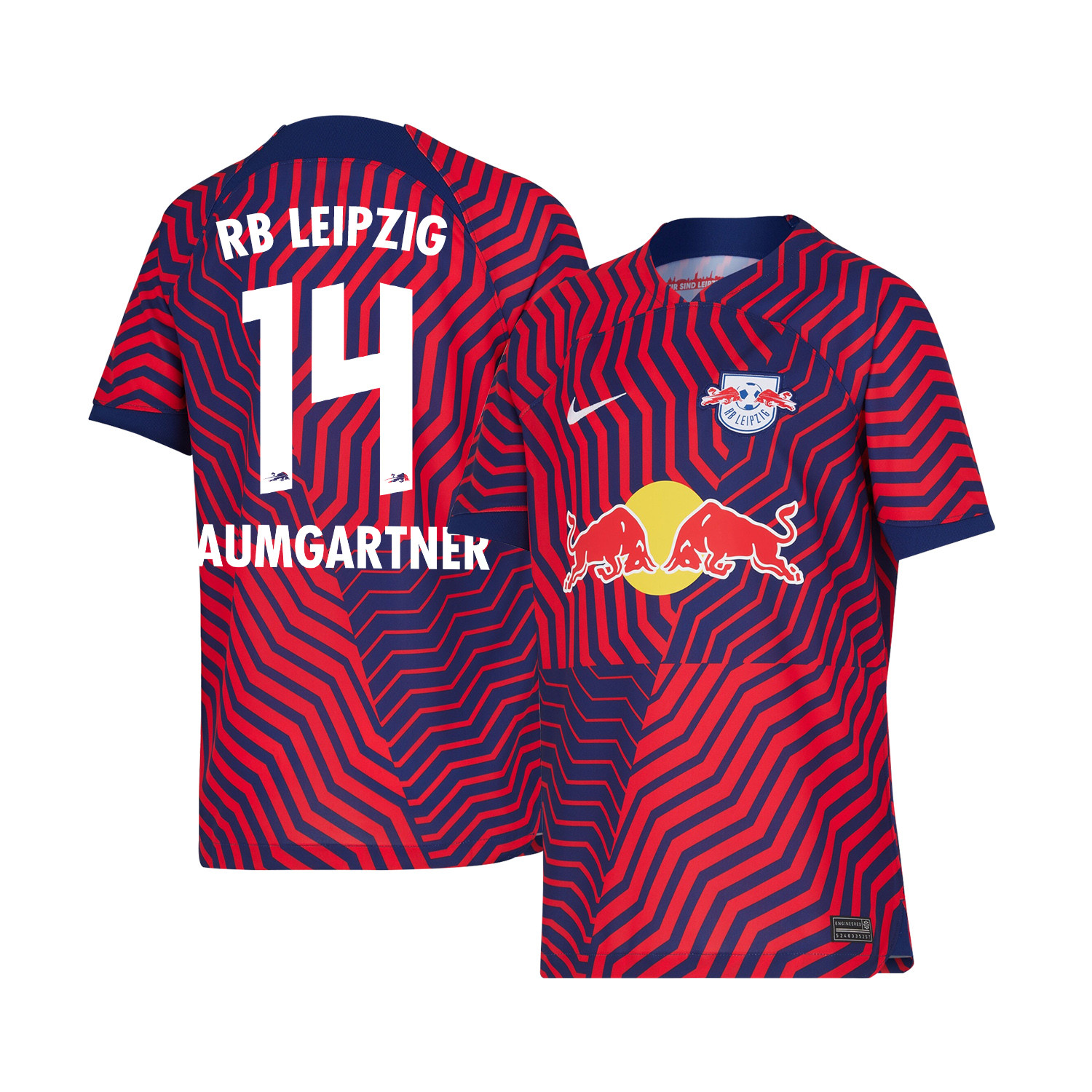 Christoph Baumgartner 14 RB Leipzig 2023-24 Away YOUTH Jersey – Red Blue