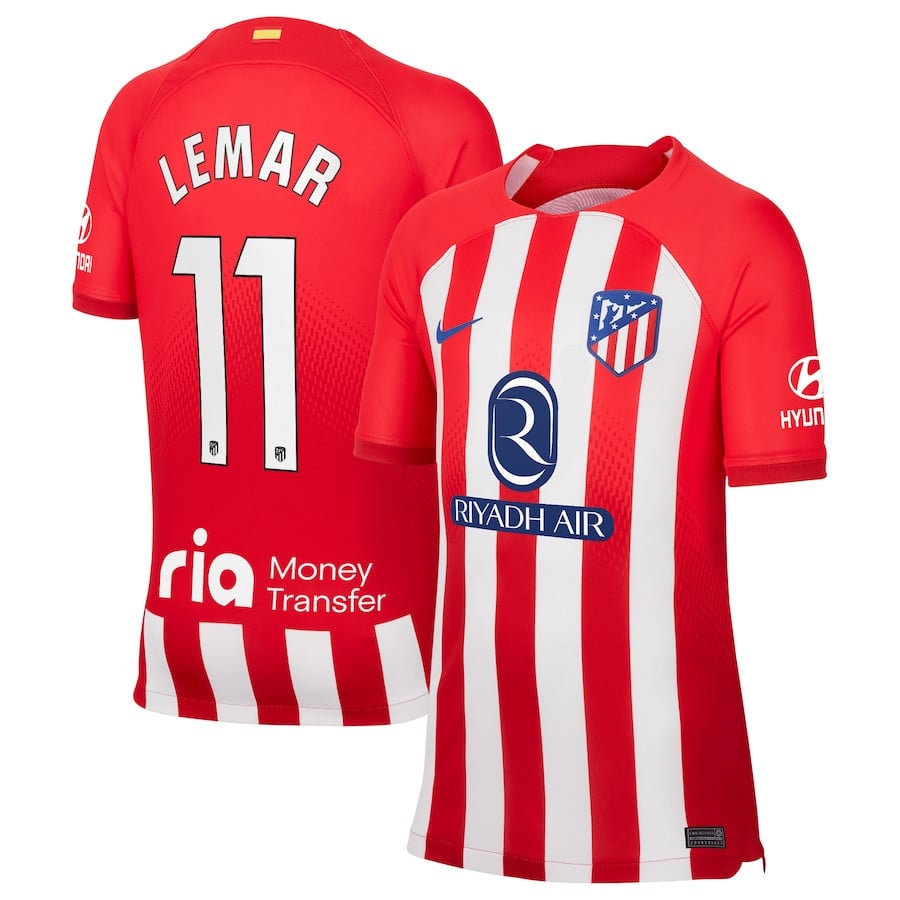 Thomas Lemar 11 Atletico de Madrid 2023/24 Home Stadium YOUTH Jersey – Red