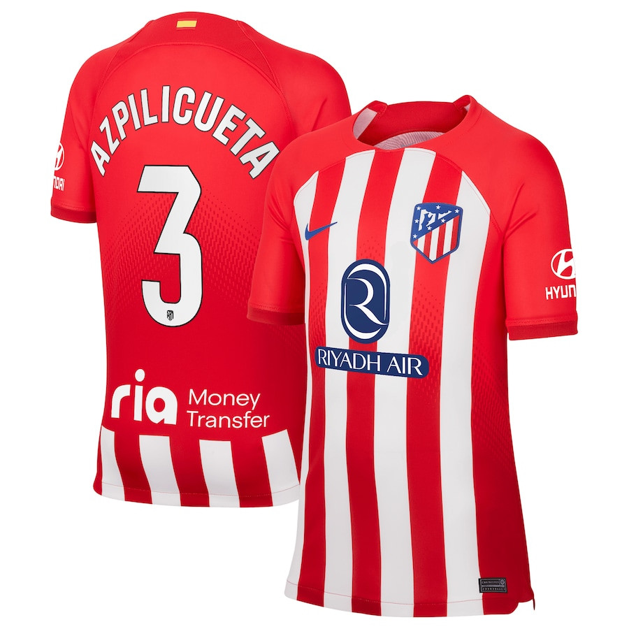 Csar Azpilicueta 3 Atletico de Madrid 2023/24 Home Stadium YOUTH Jersey – Red