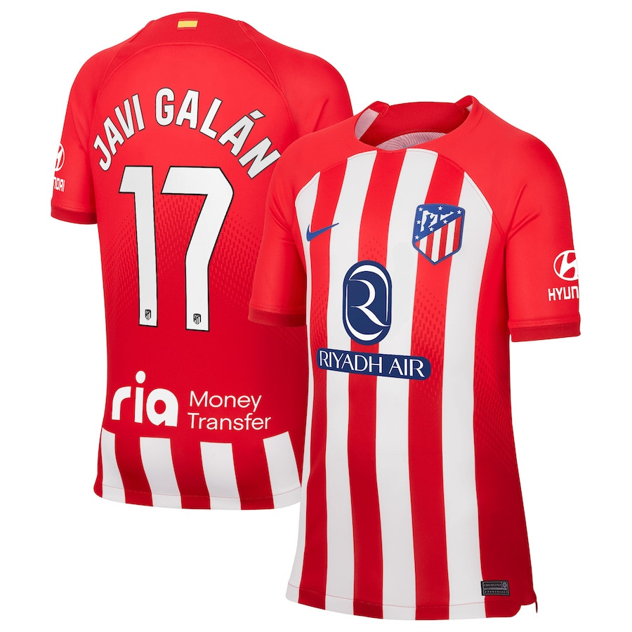Javi Galn 17 Atletico de Madrid 2023/24 Home Stadium YOUTH Jersey – Red