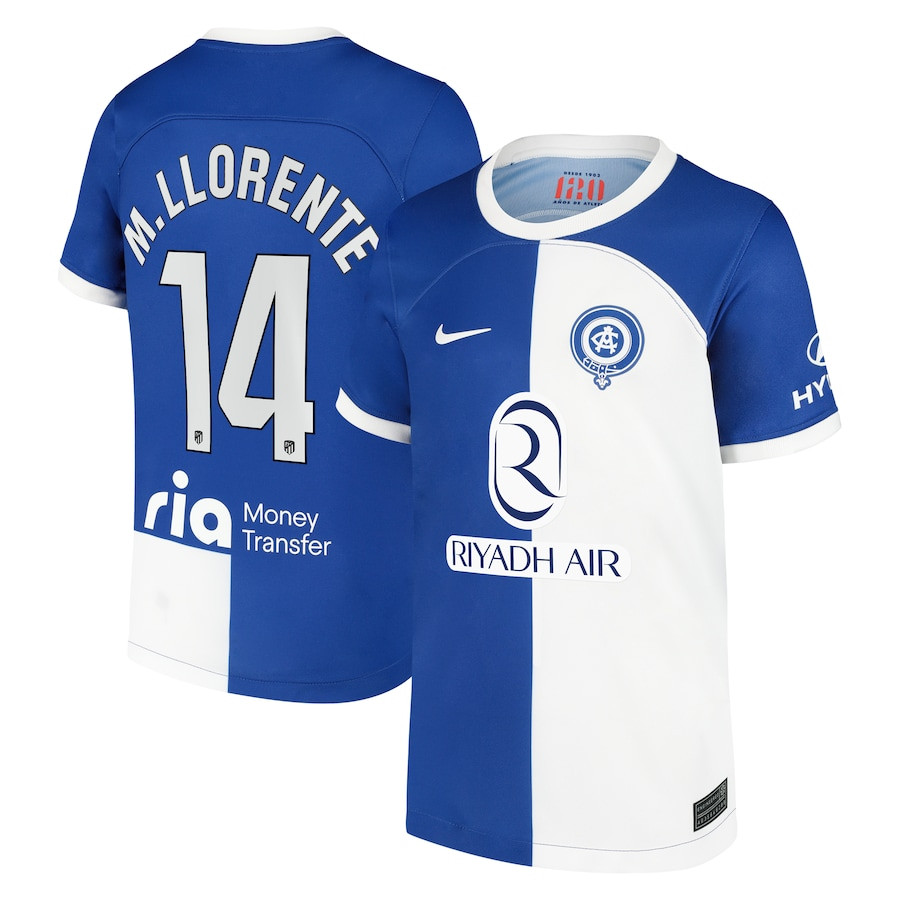 M. Llorente 14 Atletico de Madrid 2023/24 Away Stadium YOUTH Jersey – Royal