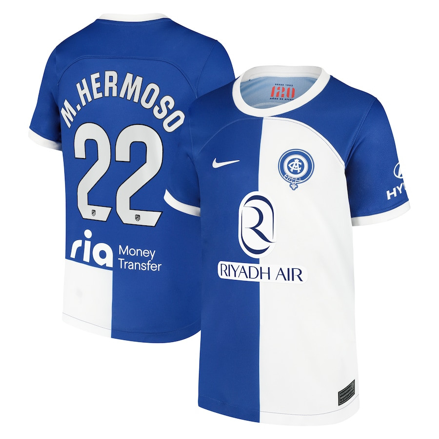 M.Hermoso 22 Atletico de Madrid 2023/24 Away Stadium YOUTH Jersey – Royal
