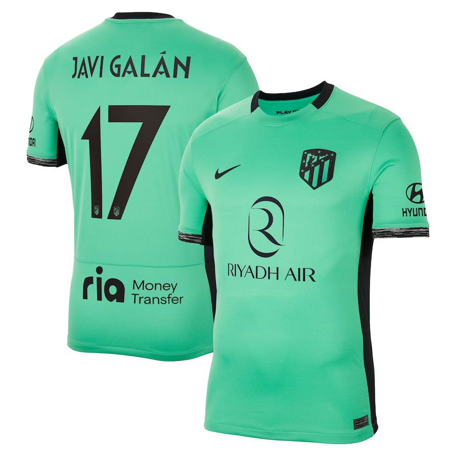 Javi Galn 17 Atletico de Madrid 2023/24 Third Metropolitano Stadium Men Jersey – Turquoise