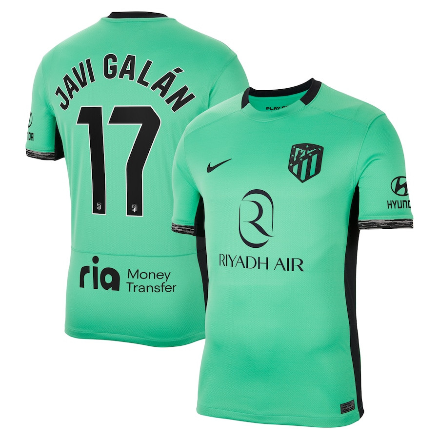 Javi Galn 17 Atletico de Madrid 2023/24 Third Stadium Men Jersey – Turquoise