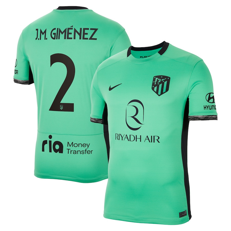 J.M. Gimnez 2 Atletico de Madrid 2023/24 Third Metropolitano Stadium Men Jersey – Turquoise