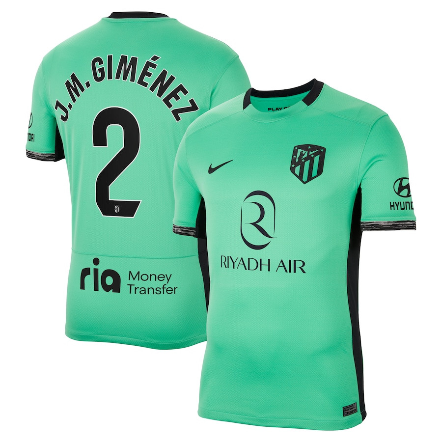 J.M. Gimnez 2 Atletico de Madrid 2023/24 Third Stadium Men Jersey – Turquoise