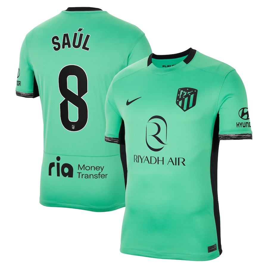 Sal guez 8 Atletico de Madrid 2023/24 Third Stadium Men Jersey – Turquoise