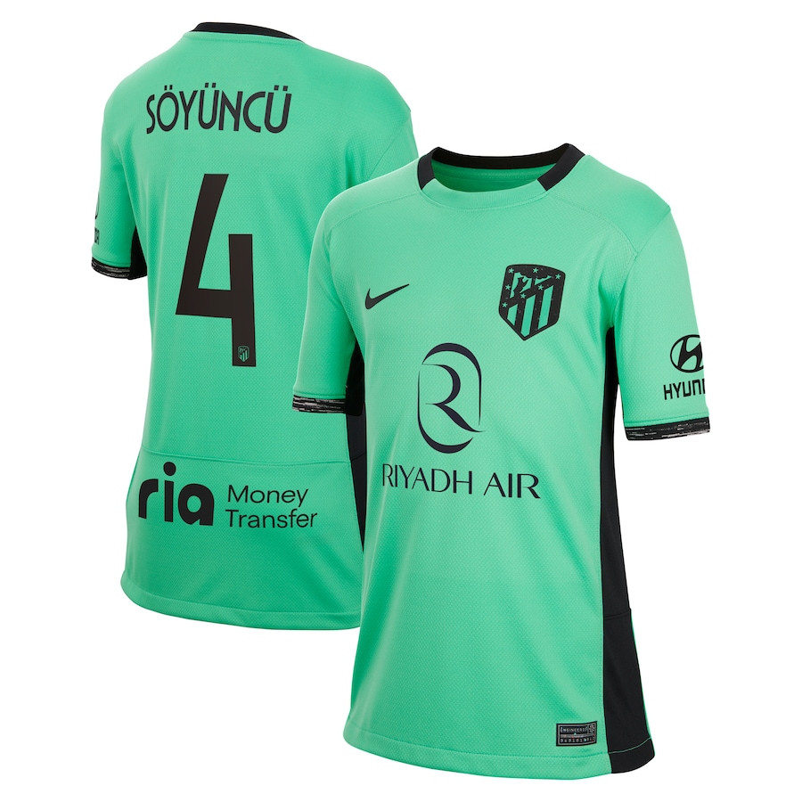 aglar Sync 4 Atletico de Madrid 2023/24 Third Metropolitano Stadium YOUTH Jersey – Turquoise