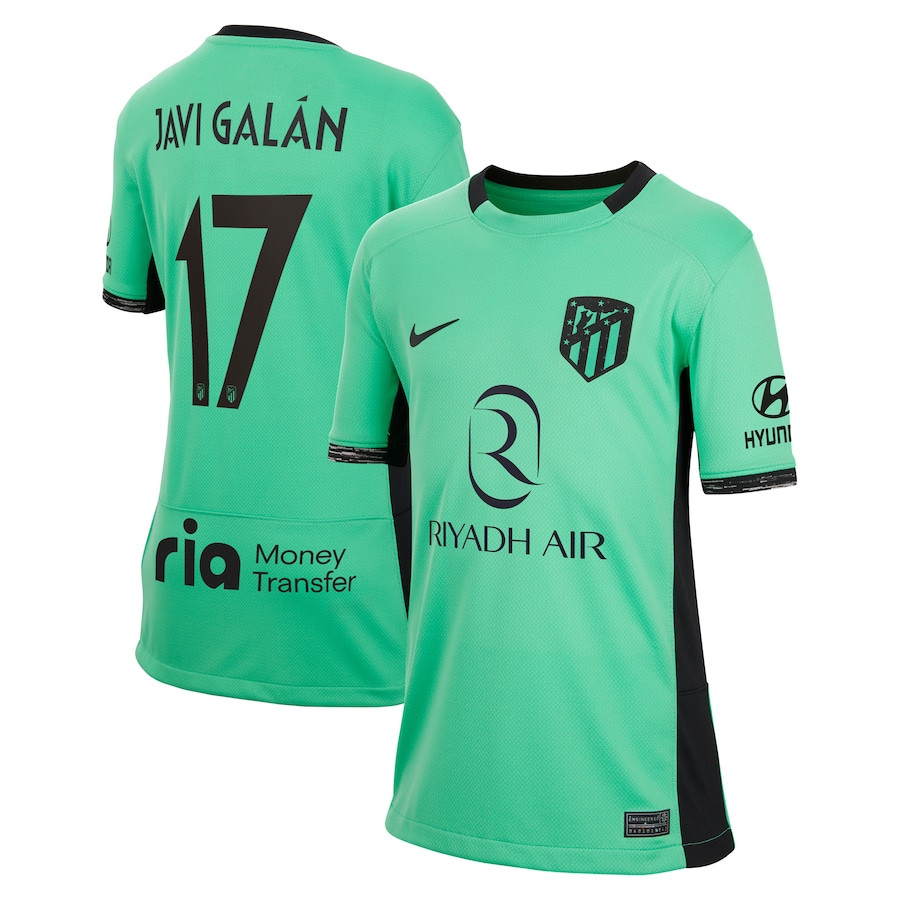 Javi Galn 17 Atletico de Madrid 2023/24 Third Metropolitano Stadium YOUTH Jersey – Turquoise