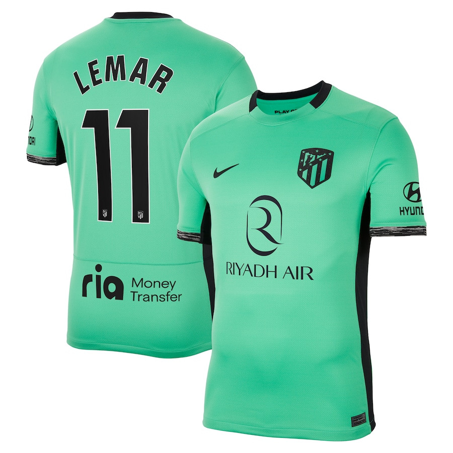 Thomas Lemar 11 Atletico de Madrid 2023/24 Third Stadium Men Jersey – Turquoise